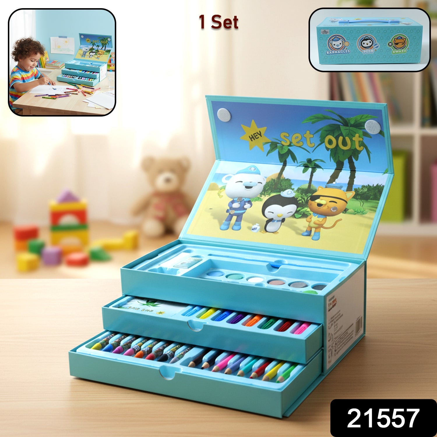 Art supplies box set for kids creative drawing and coloring activities