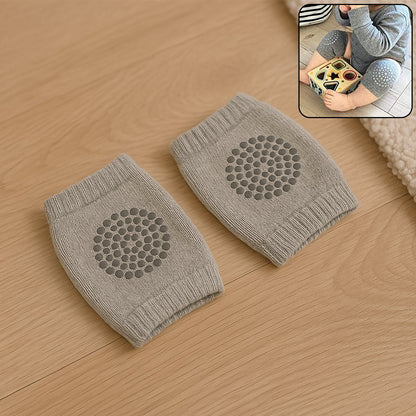 Light grey toddler wool knit knee protector offering warmth and support