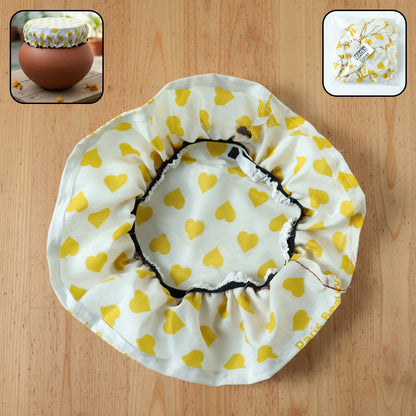 Premium elasticated cotton matka cover protecting earthen pot