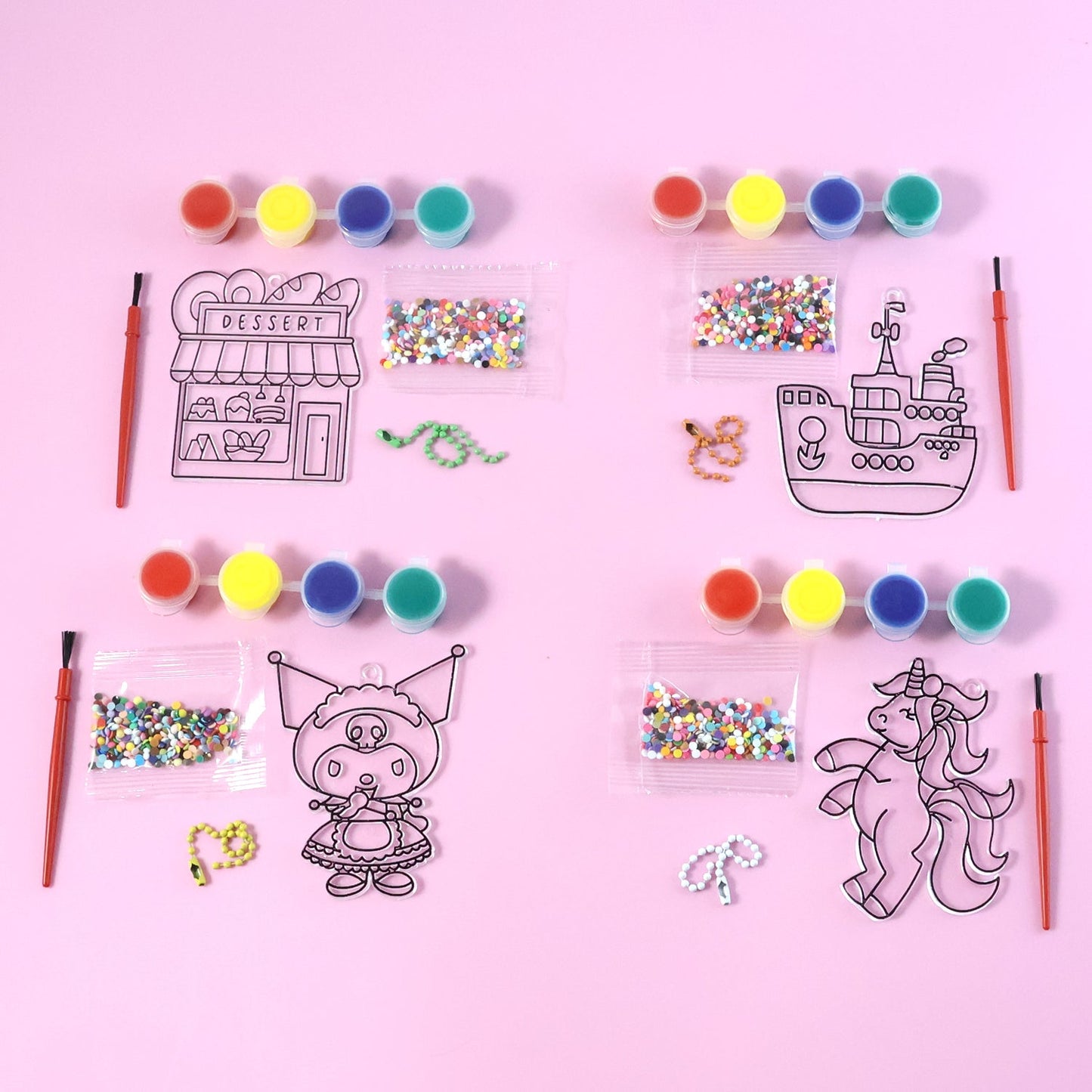 Fun creative play set with craft materials for kids art activities