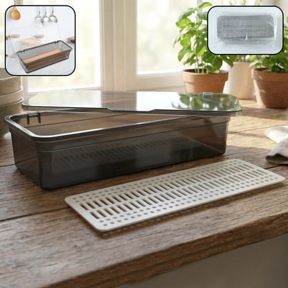 Compact kitchen sink organizer tray