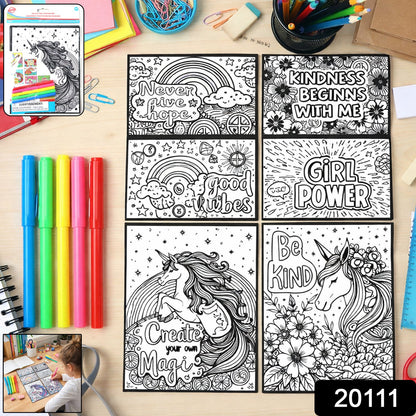 Complete view of Creative Kids Colouring & Activity Poster Set with 11 inspiring sheets