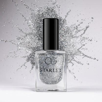 Silver Moonlight Glitter Nail Paint bottle showcasing sparkly silver glitter finish