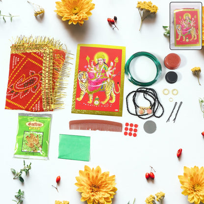 Mataji shringar box with complete puja decoration kit including chunri and jewellery