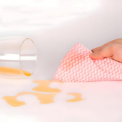 Cleaning cloth roll placed on kitchen countertop