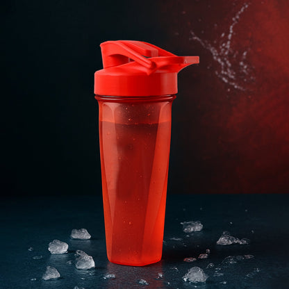 Hand mixer shaker bottle with leak-proof screw-on lid