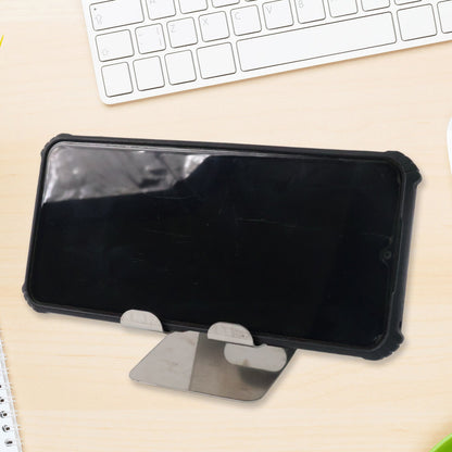 Side angle view of mobile and tablet stand holder showcasing sleek design