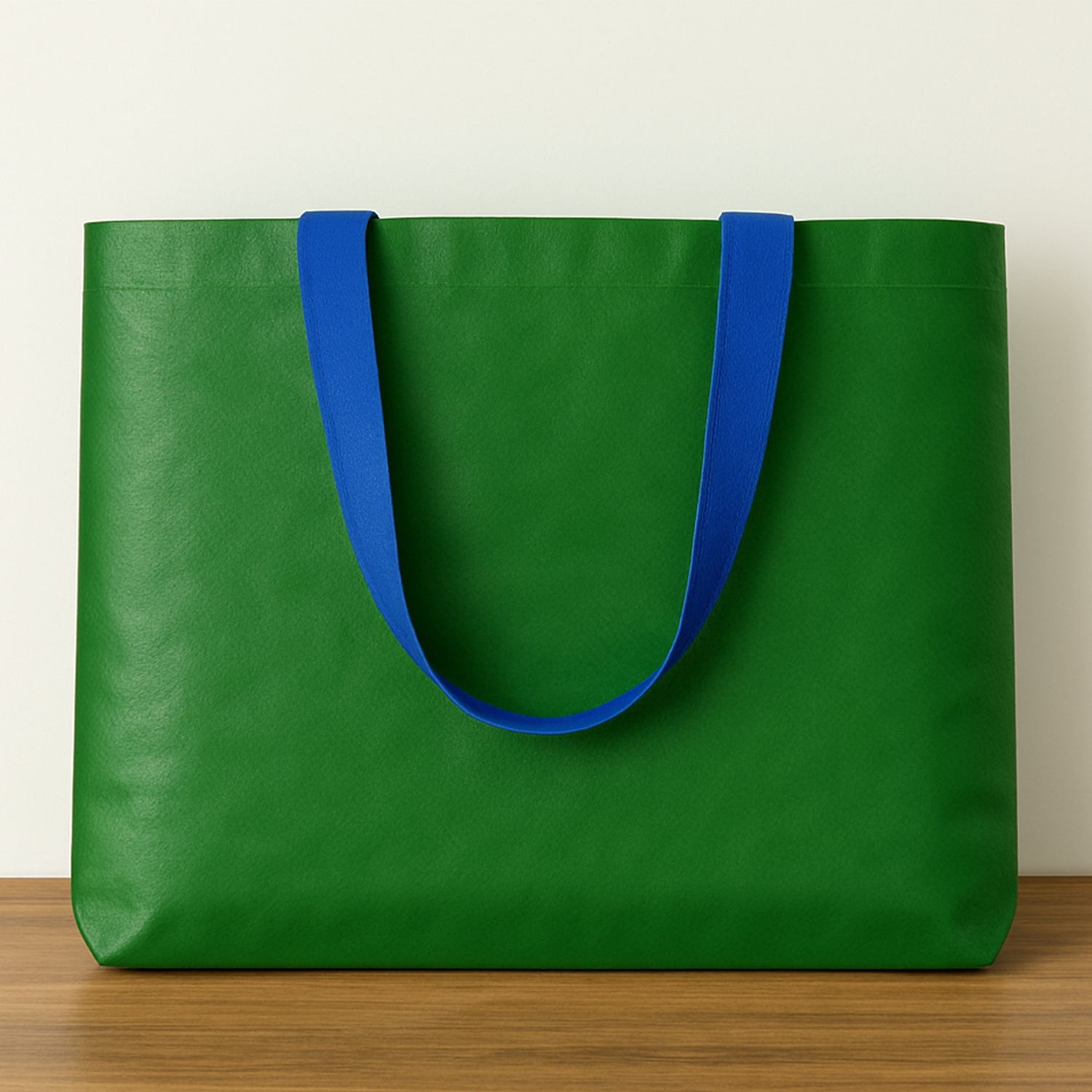Folded eco-friendly shopping tote bag convenient for storage
