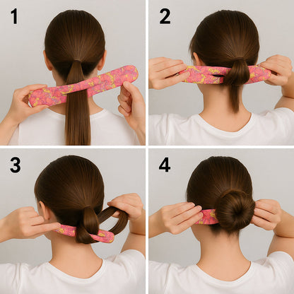 Close-up of a soft fabric Knotted Wire Headband, emphasizing its comfortable texture.