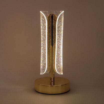Elegant golden LED crystal table lamp for bedroom bedside use