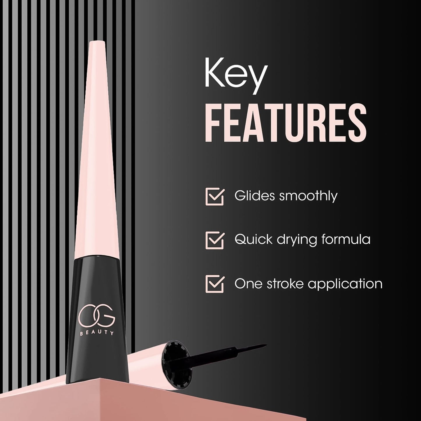 OG Beauty eyeliner bottle showing elegant design and branding