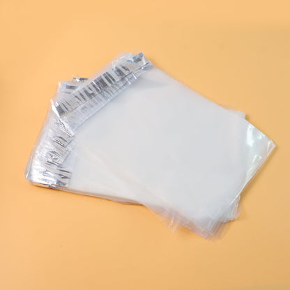 Self-adhesive transparent courier polybag showcasing secure packaging