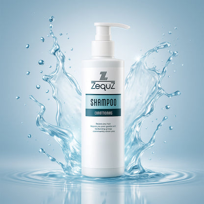 Shampoo bottle with D-Panthenol for soft, shiny, and manageable hair