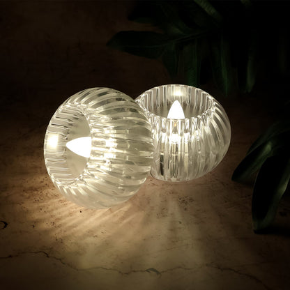 Four battery powered LED decorative candles emitting safe, smokeless light