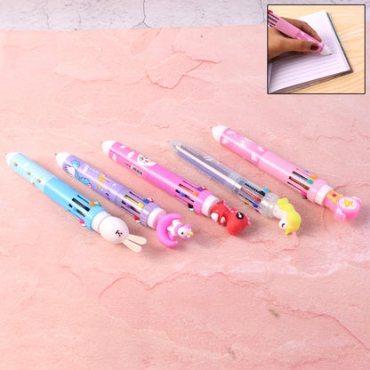 10-in-1 multicolor ball pen showing multiple ink colors