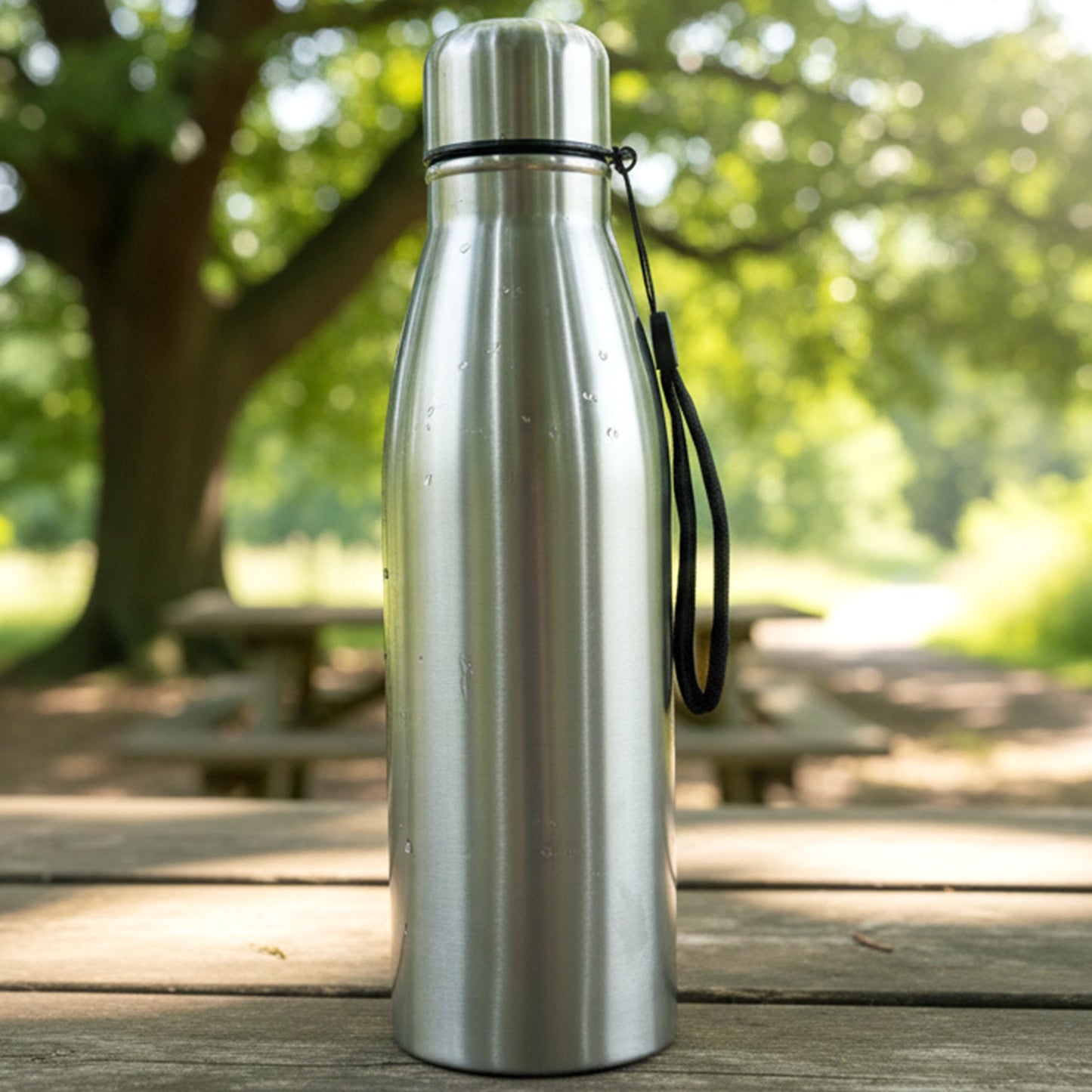 Sleek cylindrical design of 1000 ML stainless steel water bottle
