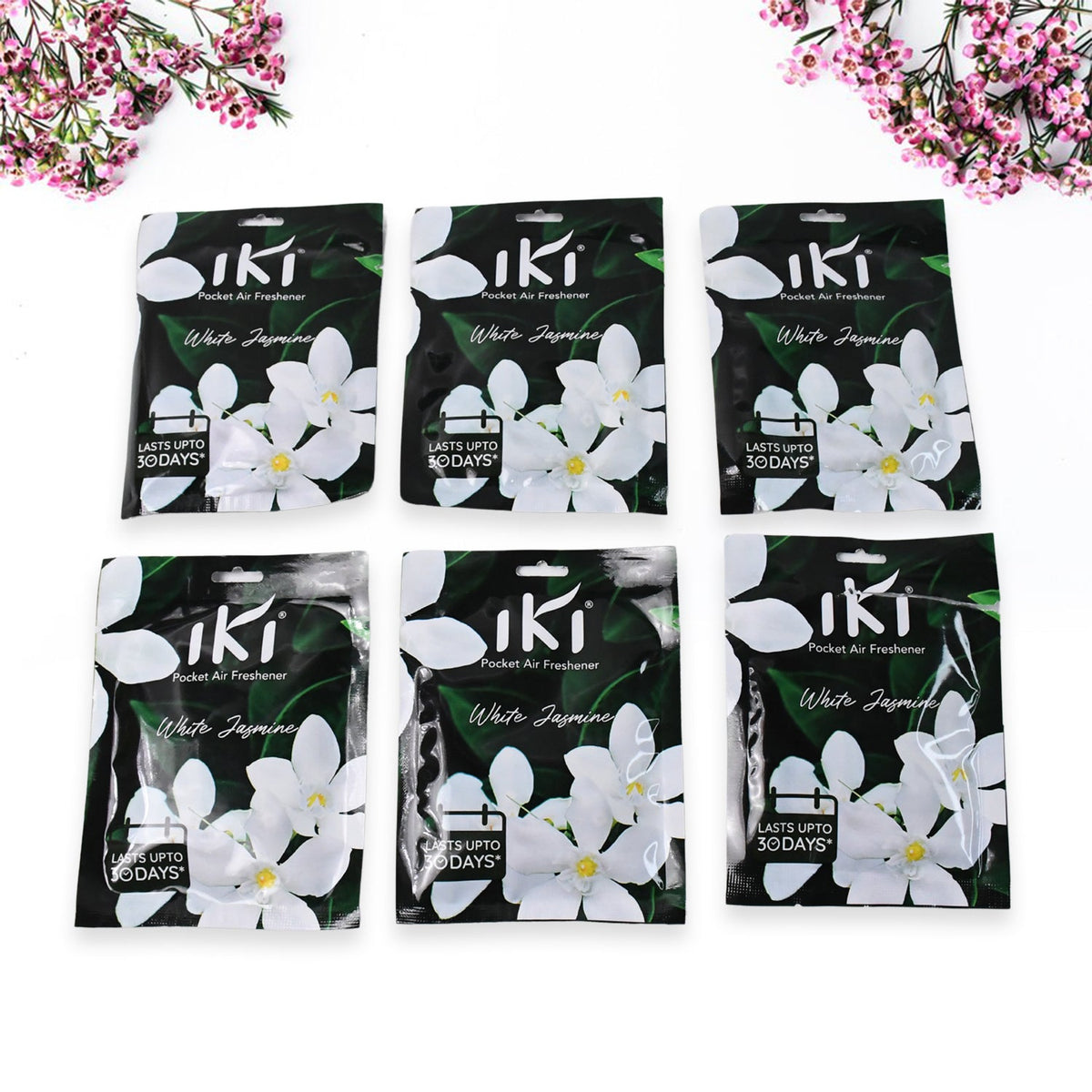 Assorted packaging of IKI Pocket Air Freshener mix flavor packs