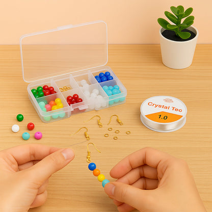 Assorted colorful beads and jewellery components from DIY Jewellery Making Kit