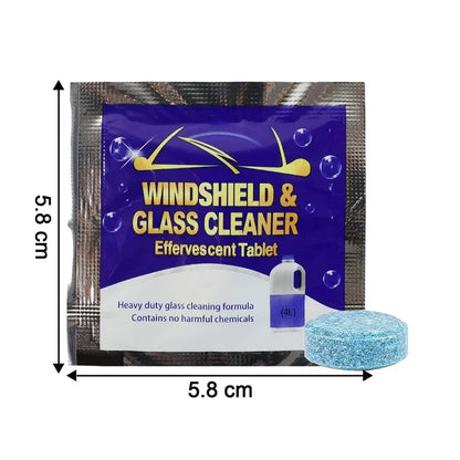 Portable car windshield cleaning tablets