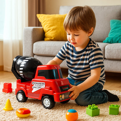 Toy construction vehicle mixer suitable for kids’ playtime
