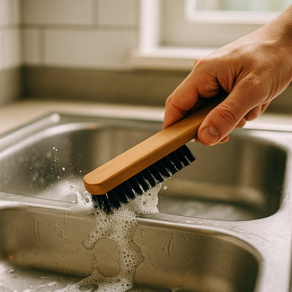 Compact and lightweight household cleaning brush