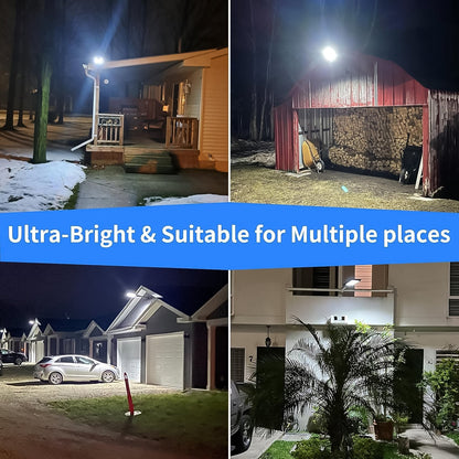 Bright high-lumen solar LED outdoor street lamp providing energy-efficient lighting