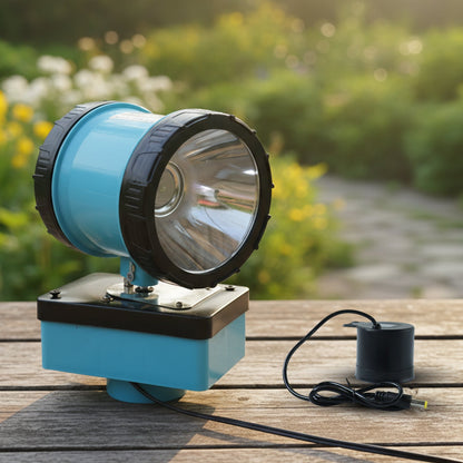 Weather-resistant outdoor security floodlight with mounting stand
