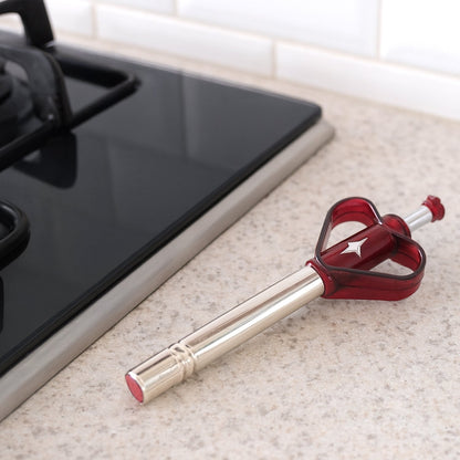 Gas lighter designed for LPG stoves with extra long stainless steel body