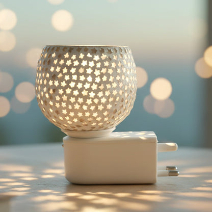 Close-up of star-cut glass pattern on aroma diffuser