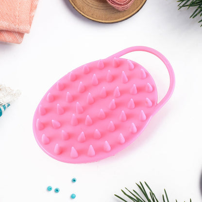 Bath brush showing massage spikes side to stimulate skin circulation
