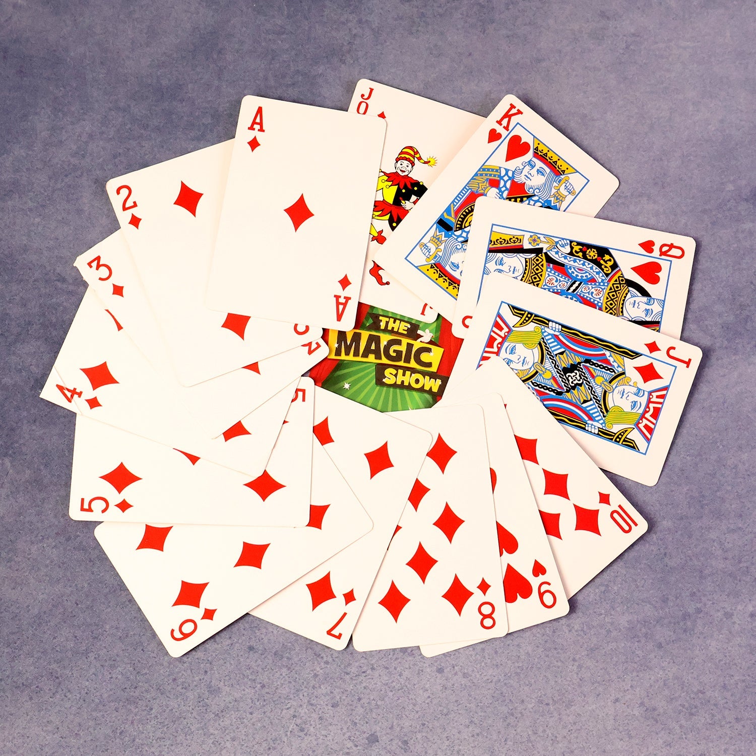Close-up of poker-style Magic Show playing card