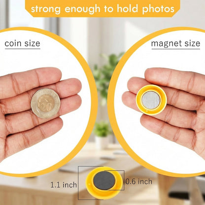Reusable round magnetic board magnets with bright colors