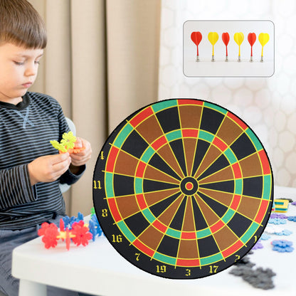 Magnetic target game on flexible double-sided dartboard mat