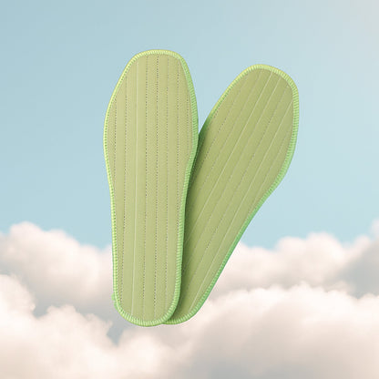 Flexible foot insoles providing shock-absorbing foot support