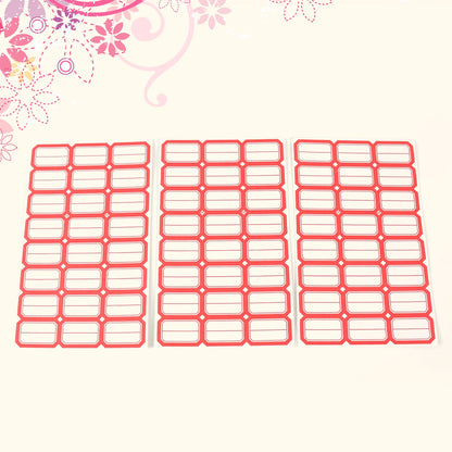 Printable blank label sheets with red border for kitchen and office use