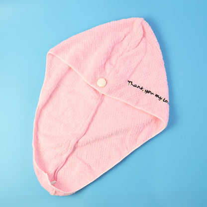 Fast drying microfiber towel wrap reducing hair frizz
