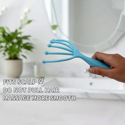 Ergonomic handle of five-finger head massager for easy grip