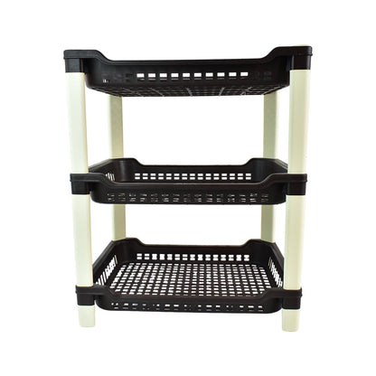 Portable and lightweight plastic storage rack ideal for home use