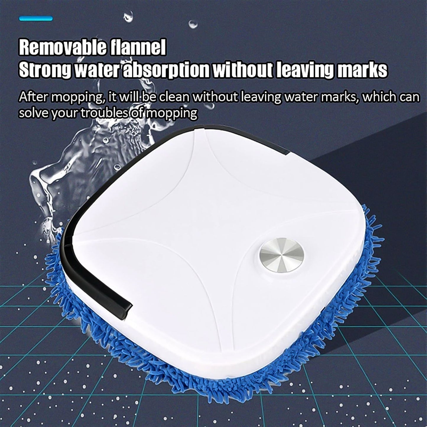 Cordless smart floor cleaner robot with washable microfiber mop pad