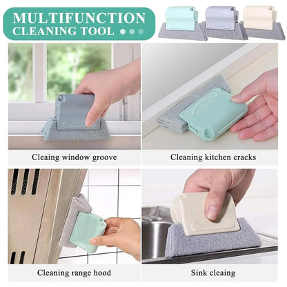 Microfiber detail brush designed for precise narrow space window cleaning
