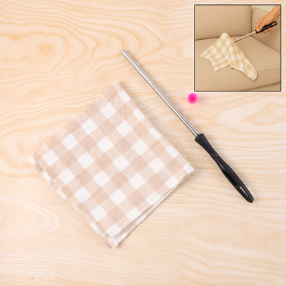Handle dusting mop with a slim, fixed metal handle for easy grip