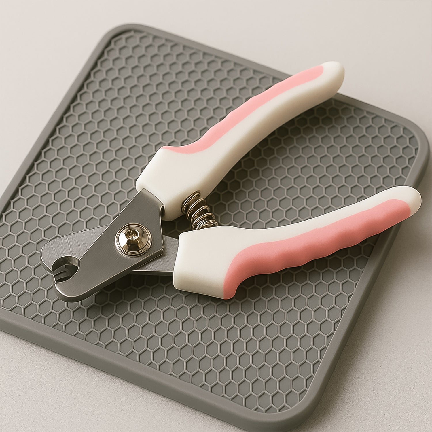 Curved stainless steel pet nail clipper for dogs and cats