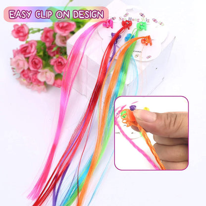 Mix color clip-in braids for kids hair accessories