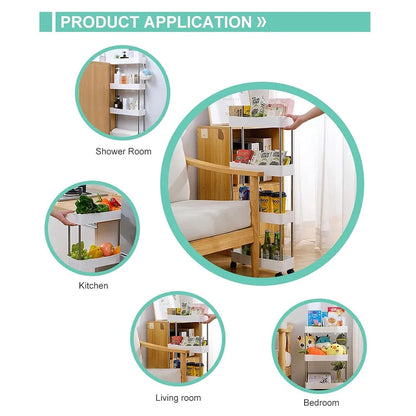 Rolling kitchen organizer trolley for pantry and utensils