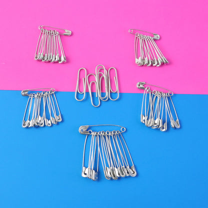 Single metal safety pin with smooth finish for fabric fastening