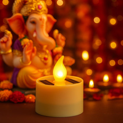 Set of solar tealight candles ideal for eco-friendly decorative lighting