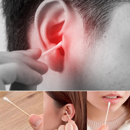 Cotton swabs with sturdy paper stems suitable for first-aid and grooming