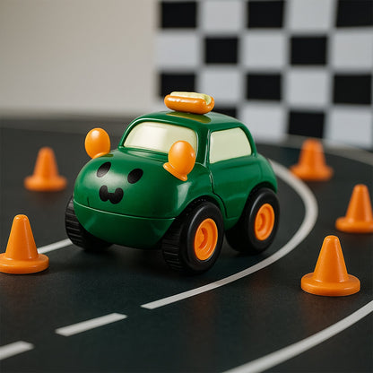 Small cartoon style toy vehicles from Funwoods Scurry set