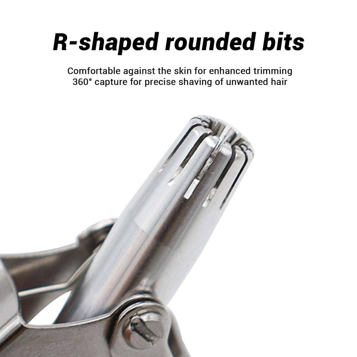 Handheld stainless steel nose hair removal device for precision trimming