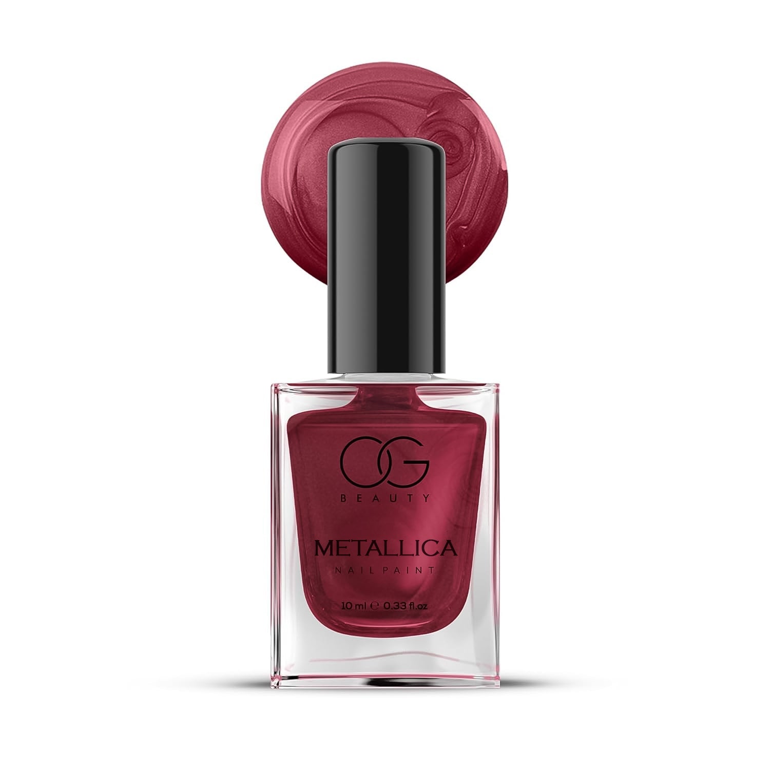 Matte finish contrast shown with Scarlet Red Metallica Nail Polish